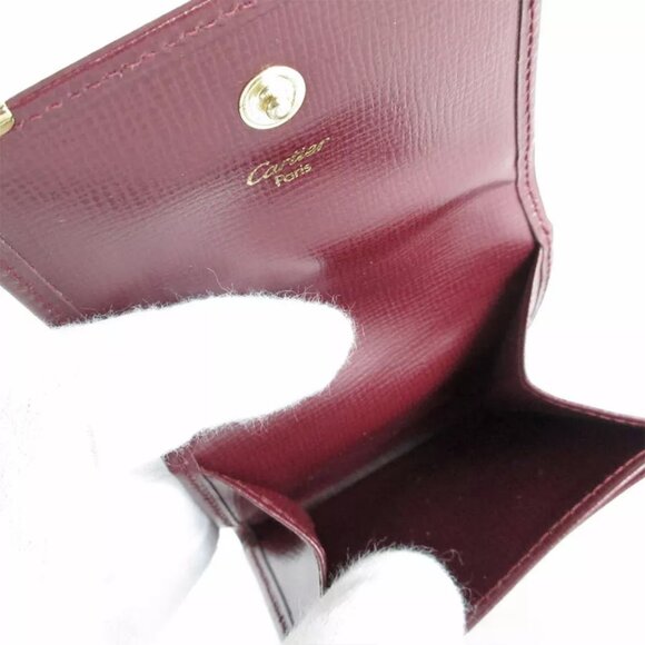 CARTIER Coin case Burgundy leather - Picture 10 of 11